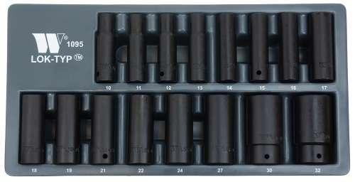 WELZH WERKZEUG Hylsa Set Lok-Typ&trade Krafthylsa Lång 1/2" 10-32mm