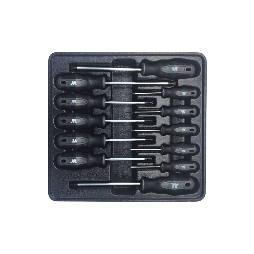 WELZH WERKZEUG 12 delar Torx skruvmejsel-set T6-T45