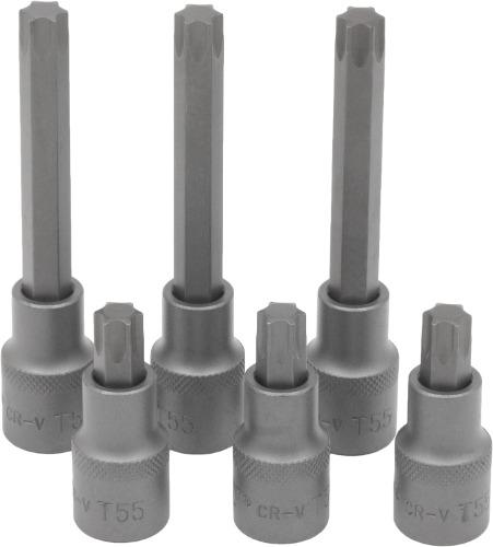 WELZH WERKZEUG Kraftbits Torx Bits® S2 Stål T55 1/2" 6 delar