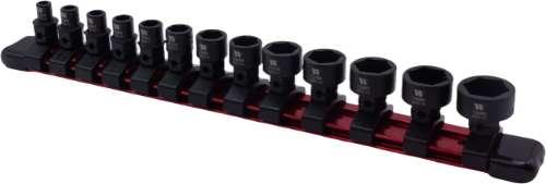 WELZH WERKZEUG 13-delar Krafthylsa Kort Utvändig 6-kant 4-15mm