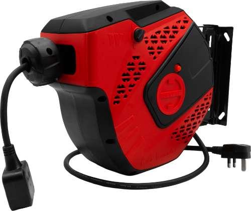 WELZH WERKZEUG Utdragbar elkabelvinda 15m för elverktyg UK-kopplingar