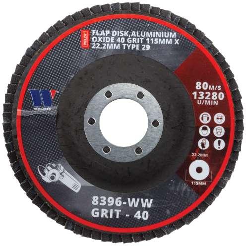 WELZH WERKZEUG Lamellskiva 115 mm Typ 29 Aluminum Oxide 40 (200 per låda)