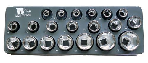 WELZH WERKZEUG Lok-typ Hylssats 1/2" Kort 8-32mm