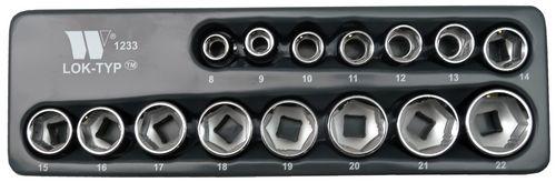 WELZH WERKZEUG Hylssats Lok-Typ 3 / 8" 8-22mm 15 delar