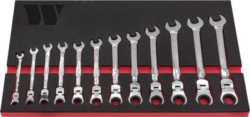 WELZH WERKZEUG Skiftnyckelset Flexibelt Huvud 8-19mm (Levereras i EVA-skumfack)