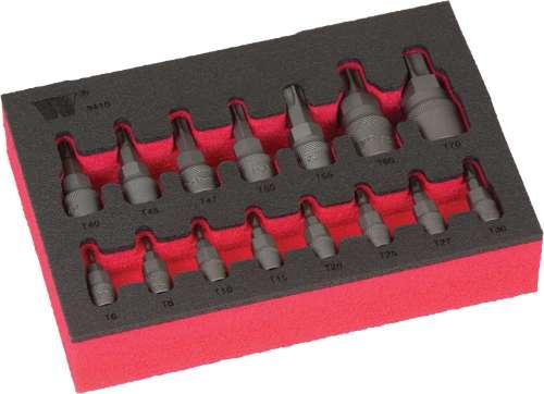WELZH WERKZEUG Hylsbitssats Torxbitar med hexskaft S2 Stål T6-T70