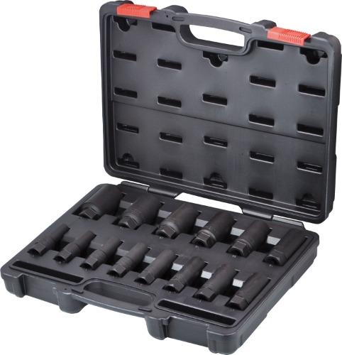 WELZH WERKZEUG Hylssats 1/2" Lång Krafthylsa 6-kant 14 delar 10-32mm