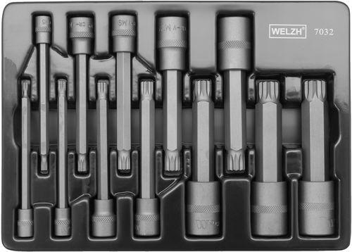 WELZH WERKZEUG Bitshylssats Master Spline Bit Set 110mm Lång