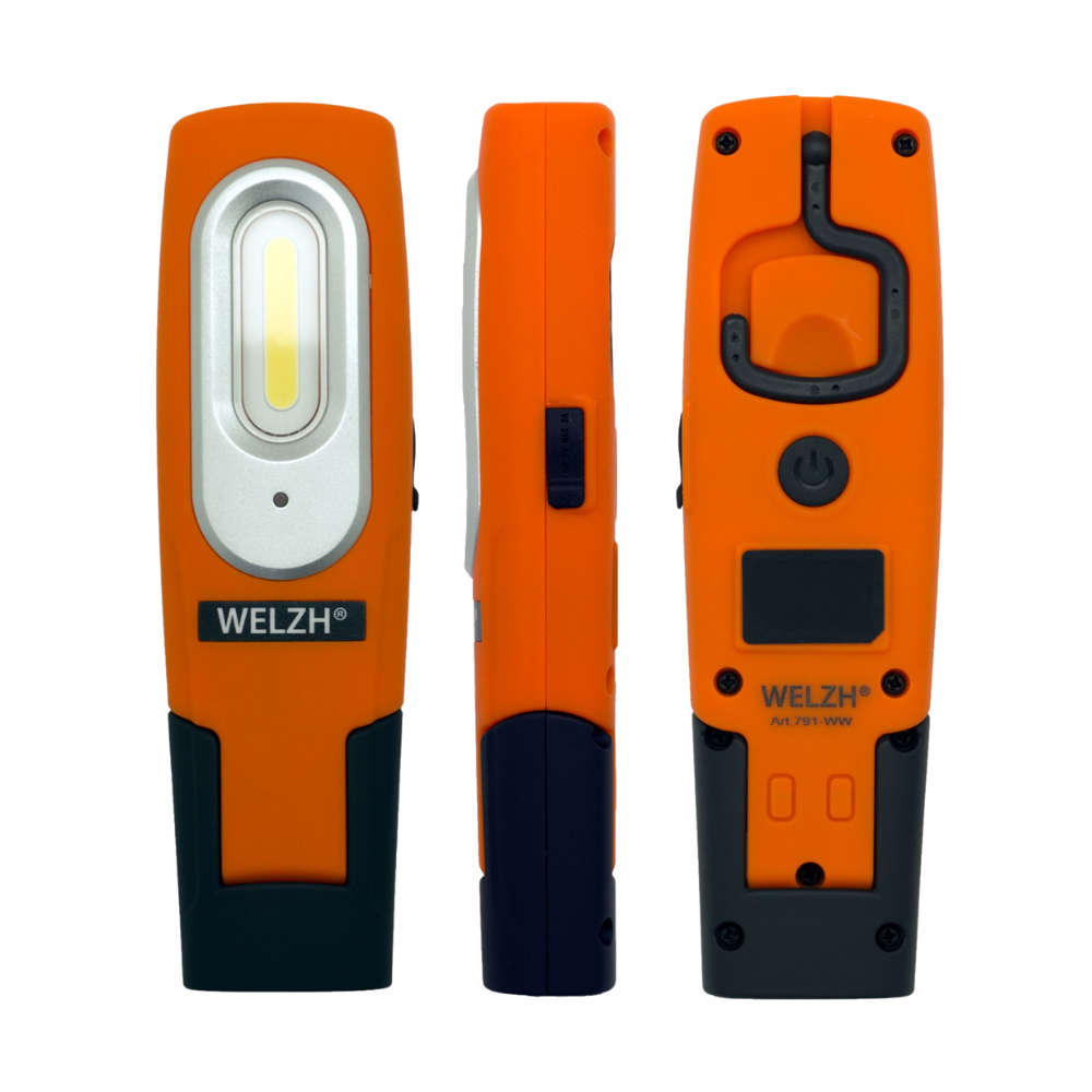 WELZH WERKZEUG Mini multifunktionsuppladdningsbart arbetslampa ORANGE FÄRG (SIRIUS RANGE)
