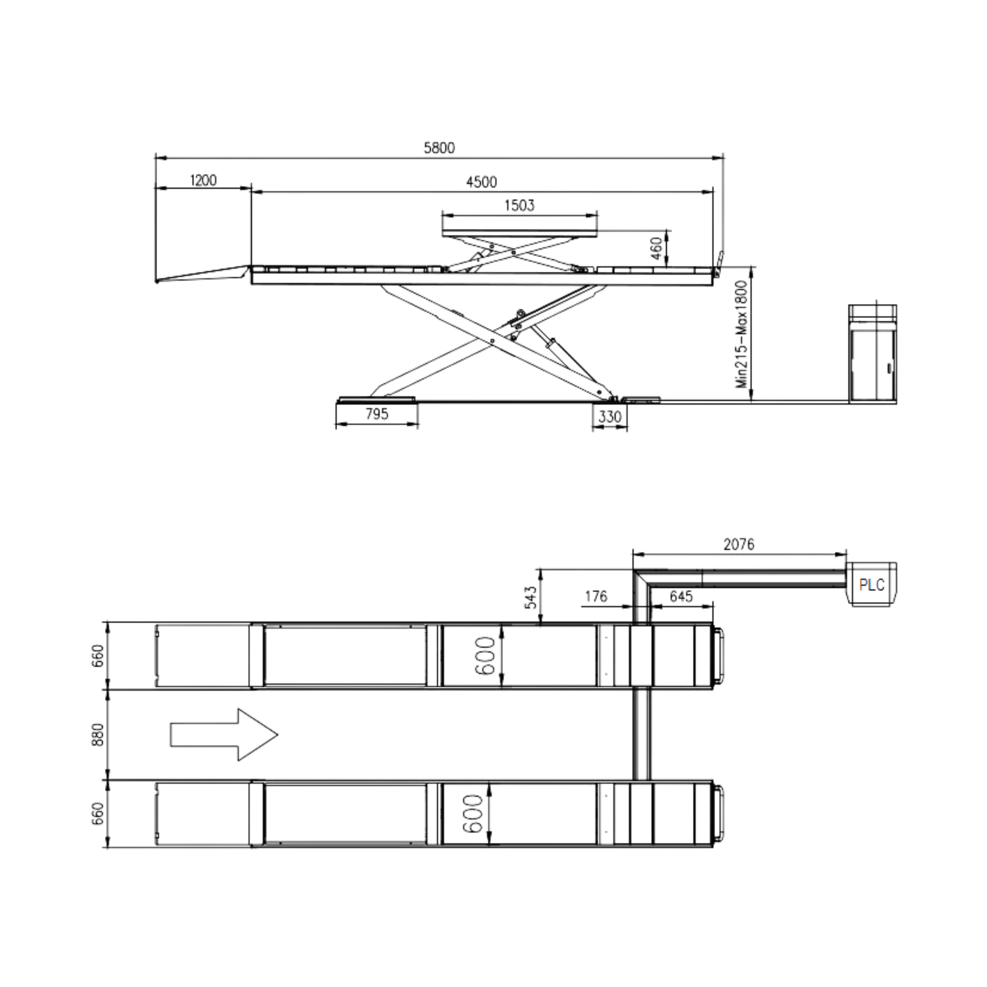 TVL 940 4000kg Ultratunn Saxlyft för Hjulinställning