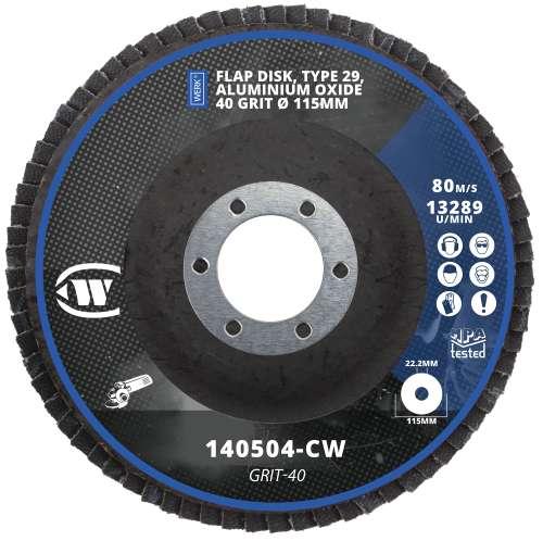 WELZH WERKZEUG Lamellskiva Aluminum Oxide 40 Grit 115 mm (200 per låda)