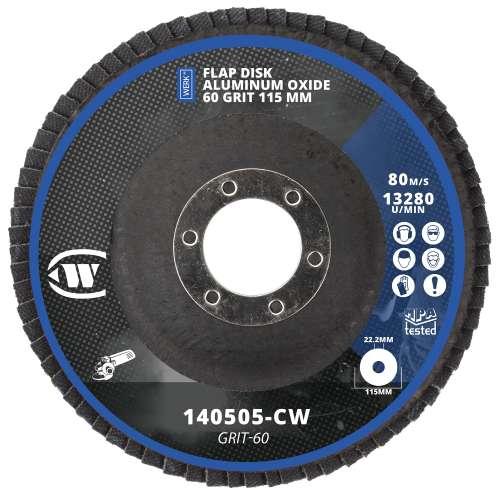 WELZH WERKZEUG Lamellskiva Aluminum Oxide 60 Grit 115 mm (200 per låda)