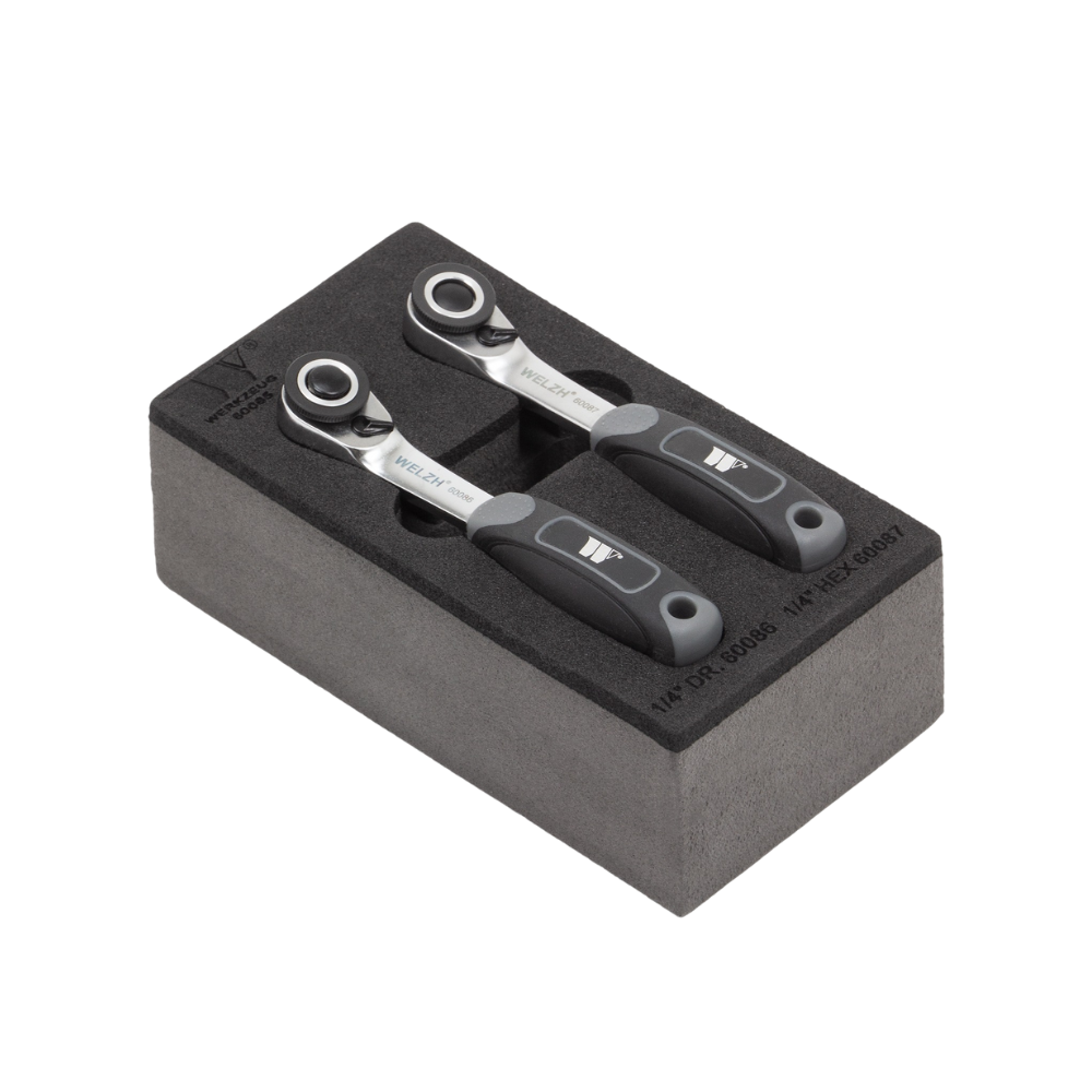 WELZH WERKZEUG Mikro Spärrhandtags set 1/4"