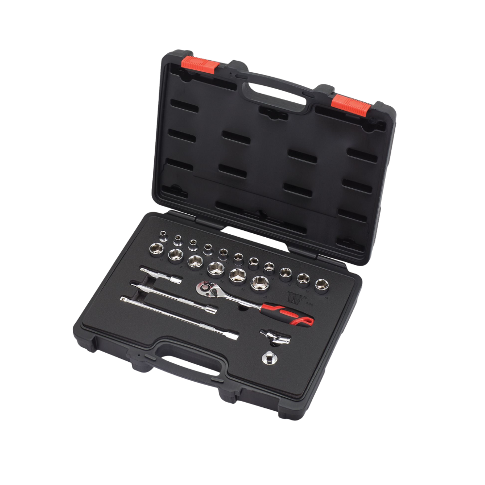 WELZH WERKZEUG 23 delar Hylssats 6 delar 3/8" Kort Krom (FP serien)