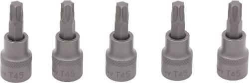 WELZH WERKZEUG Kraftbits Torx Bits® S2 Stål T45 3/8" 5 delar