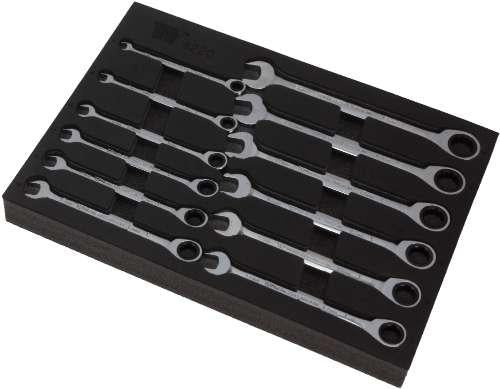 WELZH WERKZEUG Blocknyckel med spärr 12 delar 8-19 mm skumgummimodul