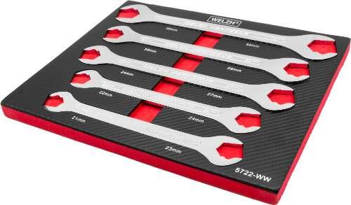 WELZH WERKZEUG Super Ultra Thin 5-delar Lok-Typ Nyckelsats 21-32 mm