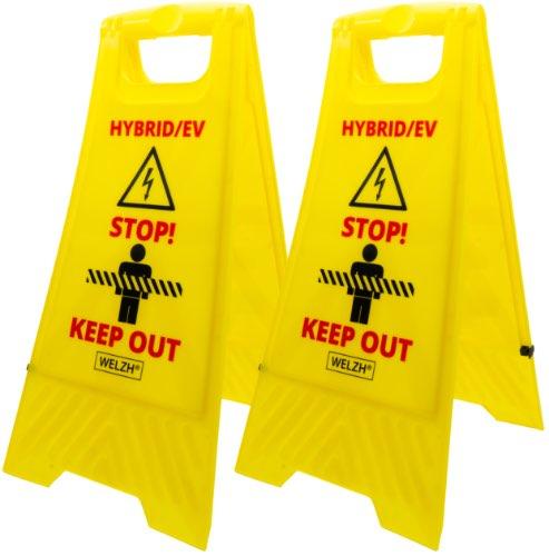 WELZH WERKZEUG EV Hybrid Golvvarningsskylt 2-delar