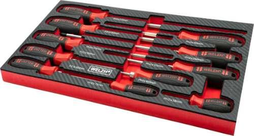 WELZH WERKZEUG Screw-Mate 11-delar professionell skruvmejselsats PH