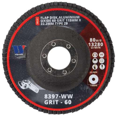 WELZH WERKZEUG Lamellskiva 115 mm  Typ 29 Aluminum Oxide 60 (200 per låda)