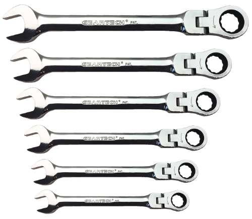 WELZH WERKZEUG 8-delad spärrkombinations skiftnyckel med Flexibelt huvud