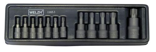 WELZH WERKZEUG Torx Tamper Hylssats T8H-T60H S2 zinkstål 12 delar