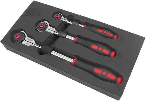 WELZH WERKZEUG 3-set Swivel Spärrhandtag Utdragbar 72 tänder