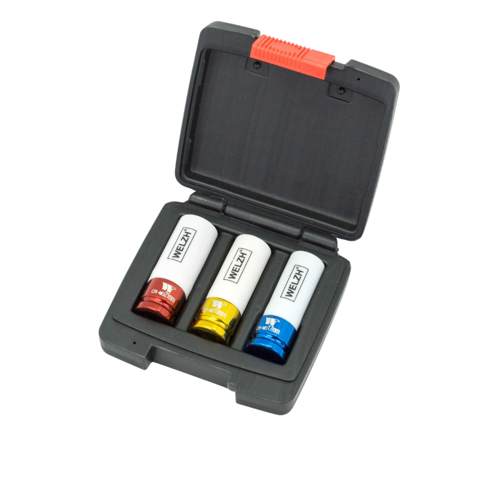 WELZH WERKZEUG Skyddskraftshylsor 17/19/21 mm 3 delar