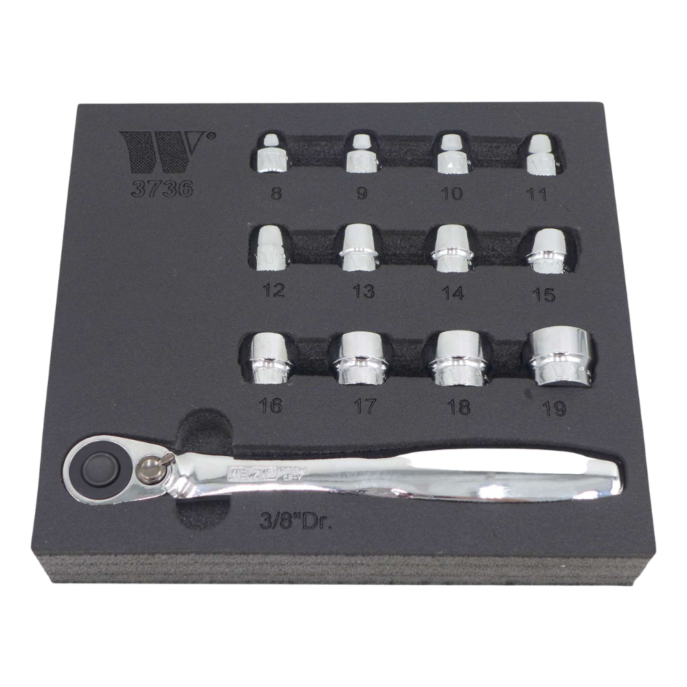 WELZH WERKZEUG Hylssats 3/8" Super Slim Series 8-19mm
