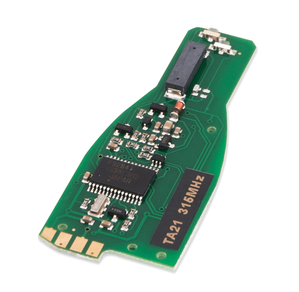 PCB för Mercedes IR nyckelfobskal med krom (315 MHz)